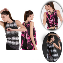 Mais recente design personalizado poliéster spandex camisola das mulheres de fitness